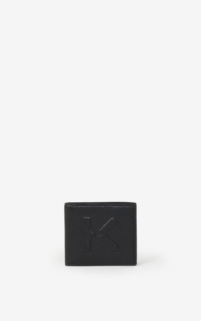 Kenzo Men Kenzo Imprint Small Grained Leather Wallet Black